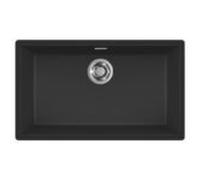 Elleci Lavello una vasca ZEN 130 LKZ13086 finitura composito K86 nero da 75.6x45.6 cm