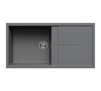 ELLECI - Lavello Unico 480 Metaltek 100x50 cm 1 vasca con gocciolatoio Colore Titanium 73