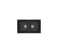 ELLECI LG245040 LAVELLO 2 VASCHE 86x50 IN GRANITEK NERO