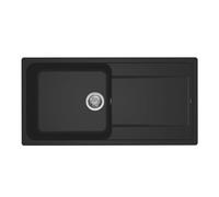 ELLECI Lavello Cucina 1 Vasca da Incasso con Gocciolatoio Larghezza 100 cm materiale Granitek colore Nero 40 - LG248040 Life 480