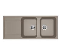 Elleci Lavello da cucina LG250043 2 vasche con gocciolatoio 116x50 cm Tortora 43