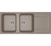 ELLECI LG250043 - Lavello da Cucina 2 Vasche con Gocciolatoio, 116x50 cm, Tortora 43