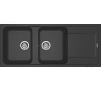 ELLECI LG250059 - Lavello da Cucina 2 Vasche con Gocciolatoio, 116x50 cm, Antracite 59