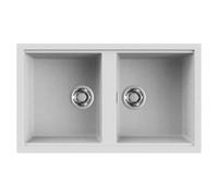 ELLECI LGB45068 Lavello 2 Vasche da Incasso Granitek Best 450 Bianco cm 86x51
