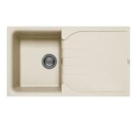 ELLECI Lavello 1 Vasca con Gocciolatoio, Linea Ego 400, Installazione Standard, 86 cm, Granitek Bianco Antico - LGE40062