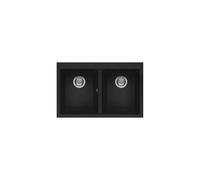 Lavello Elleci Incasso 2 vasche 86x50 Ego 450 Granitek 40 Nero Full Black LGE45040