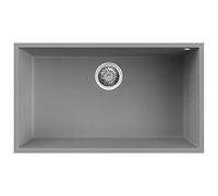Lavello Elleci Incasso 1 vasca 76x44 Quadra 130 Sottotop Granitek Grigio Cemento LGQ13048BSO