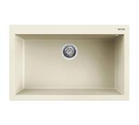 ELLECI Lavello Cucina Fragranite 1 Vasca da Incasso Larghezza 79 cm materiale Granitek colore Bianco Antico G62 - LGQ13062 Quadra 130