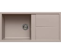 ELLECI Lavello 1 Vasca con Gocciolatoio, Linea Unico 480, Installazione Standard, 100 cm, Granitek Tortora - LGU48043