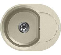 Elleci Easy Round 600 LGYR6062- Lavello una vasca con gocciolatoio in Granitek (G62 Bianco Antico)