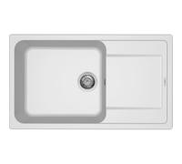 ELLECI LIFE 410 LG241068 Lavello Monovasca Gocciolatoio Reversibile Incasso Sopratop Granitek Bianco Opaco cm 86×50