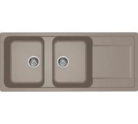 Elleci Lavello da cucina LG250043 2 vasche con gocciolatoio 116x50 cm Tortora 43