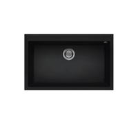 Elleci LKQ13086 Lavello Monovasca 79x50, Installazione Sopratop, in Keratek Nero