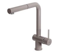 ELLECI Miscelatore Monocomando, Linea STREAM PLUS, Doccetta Estraibile, Granitek Tortora - MGKSTP43