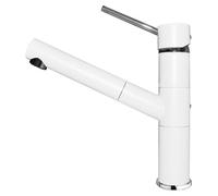 Elleci Miscelatore monocomando con canna girevole e doccetta estraibile RENO MKKREN96 finitura K96 bianco