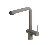 Elleci MKKSTP93 - Rubinetto per lavello da cucina, Monocomando, Doccetta estraibile, Grigio