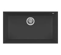 Elleci Quadra 130 LGQ13040BSO Lavello 1 Vasca Sottotop Granitek Nero 76x44 cm