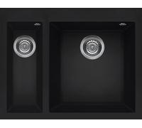 Elleci LKQ15086 Quadra 150 Lavello 2 vasche in Keratek Nero ( K86 Kera )