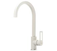 ELLECI Rubinetto Cucina Miscelatore Monocomando Canna Girevole Alta in Granitek colore Bianco Titano G68 - MGKBRI68 Bridge