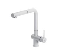ELLECI Rubinetto Cucina Miscelatore con Doccetta Estraibile Monocomando in Keratek colore Bianco - MKKSTP96 Stream Plus K96