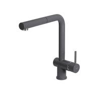 Miscelatore Monocomando con canna girevole e doccetta estraibile Stream Plus 24x31 cm Keratek Plus Dark Grey 99
