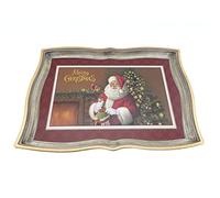 Ellegift Vassoio Rettangolare con Fantasia Babbo Natale, Natalizio, in Melamina, Idea Regalo per Natale