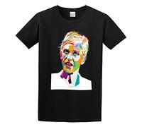 Ellen Degeneres Color Art Men's Cotton T-Shirt Black Shirt Top Tee XL