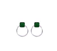 Ellen Kvam Back-Front Hoop and stud earring - Green