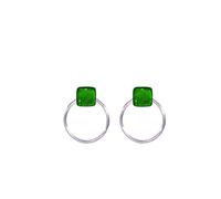 Ellen Kvam Back-Front Hoop and stud earring - Lime