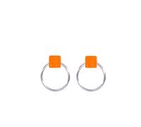 Ellen Kvam Back-Front Hoop and stud earring - Orange