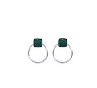 Ellen Kvam Back-Front Hoop and stud earring - Petrol