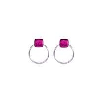 Ellen Kvam Back-Front Hoop and stud earring - Pink