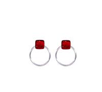 Ellen Kvam Back-Front Hoop and stud earring - Red