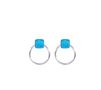 Ellen Kvam Back-Front Hoop and stud earring - Turquoise