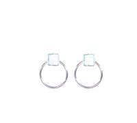 Ellen Kvam Back-Front Hoop and stud earring - White