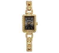 ELLEN TRACY Orologio da donna in oro rosa con quadrante rettangolare in argento con cristalli, Oro