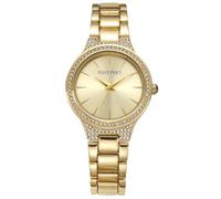 Ellen Tracy Orologio da polso da donna in argento, quadrante rotondo rosa con cristalli