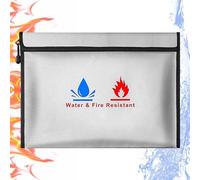 ELLENNE - Borsa Porta Documenti Ignifuga e Impermeabile - Resistente al Fuoco 1000°C per Documenti A4, Laptop, Denaro, Passaporto, Smartphone - Protettiva Multistrato (Small (24 x 17 cm))