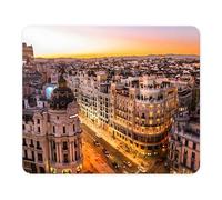 ELLENNE - Tappetino Mouse 24x20cm Design Città, Paesi e Monumenti Iconici del Mondo - Mousepad Antiscivolo e Lavabile per PC, Ufficio, Gaming e Laptop (Spagna - Madrid - Metropolis Skyline)