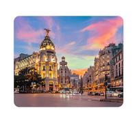ELLENNE - Tappetino Mouse 24x20cm Design Città, Paesi e Monumenti Iconici del Mondo - Mousepad Antiscivolo e Lavabile per PC, Ufficio, Gaming e Laptop (Spagna - Madrid - Metropolis)