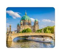 ELLENNE - Tappetino Mouse - Germania Duomo di Berlino e battello sulla Sprea | Panorama Città Mondo Foto Artistica - Mousepad 24x20cm per PC, Ufficio, Gaming e Laptop (Germania - Berlino - Duomo)