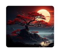 ELLENNE Tappetino Mousepad 240x200mm | Luna Rossa d'Oriente | C82 | Tappetino per Mouse 240x200mm | Superficie in Lycra Ultra-Liscia | Antiscivolo, Lavabile per Casa Ufficio Laptop PC Gaming