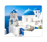 ELLENNE Tappetino Mousepad Grecia Cupole Blu Santorini Chiese24x20cm C10