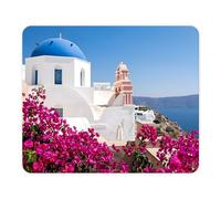 ELLENNE Tappetino Mousepad Grecia Cupole Blu Santorini Mare 24x20cm C08
