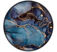 ELLENNE Tappetino Mousepad Rotondo 20cm con Cuciture- Eclissi Marmo Blu|19