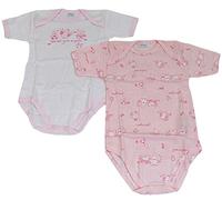 Ellepi 2 body neonato femminuccia in cotone mezza manica rosa 12 mesi