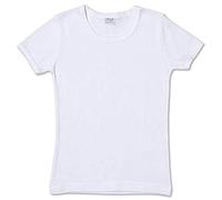 Ellepi 6 Magliette Intime Bambina Ragazza in Puro Cotone Anallergico con Cuciture Comfort Colore Bianco. Taglia 14
