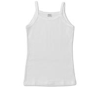 Ellepi (6 Pezzi) Canottiera Bambina Spalla Stretta in 100% Cotone Bianco 8228