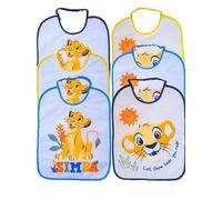 Ellepi Bavaglini Asilo Neonato Disney 6 Pezzi 36x28 cm con Elastico - 100% Cotone con Retro Impermeabile - Bavaglie Pappa Simba Ariel Biancaneve Bambino Bambina (Simba grande)