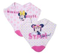 Ellepi Bavaglini Disney Neonato Bandana Bavette Triangolo Dentizione Cotone Bottone Minnie Topolino Mesi Prima Infanzia Allattamento Idea Regalo Mamma Corredo (Minnie1)